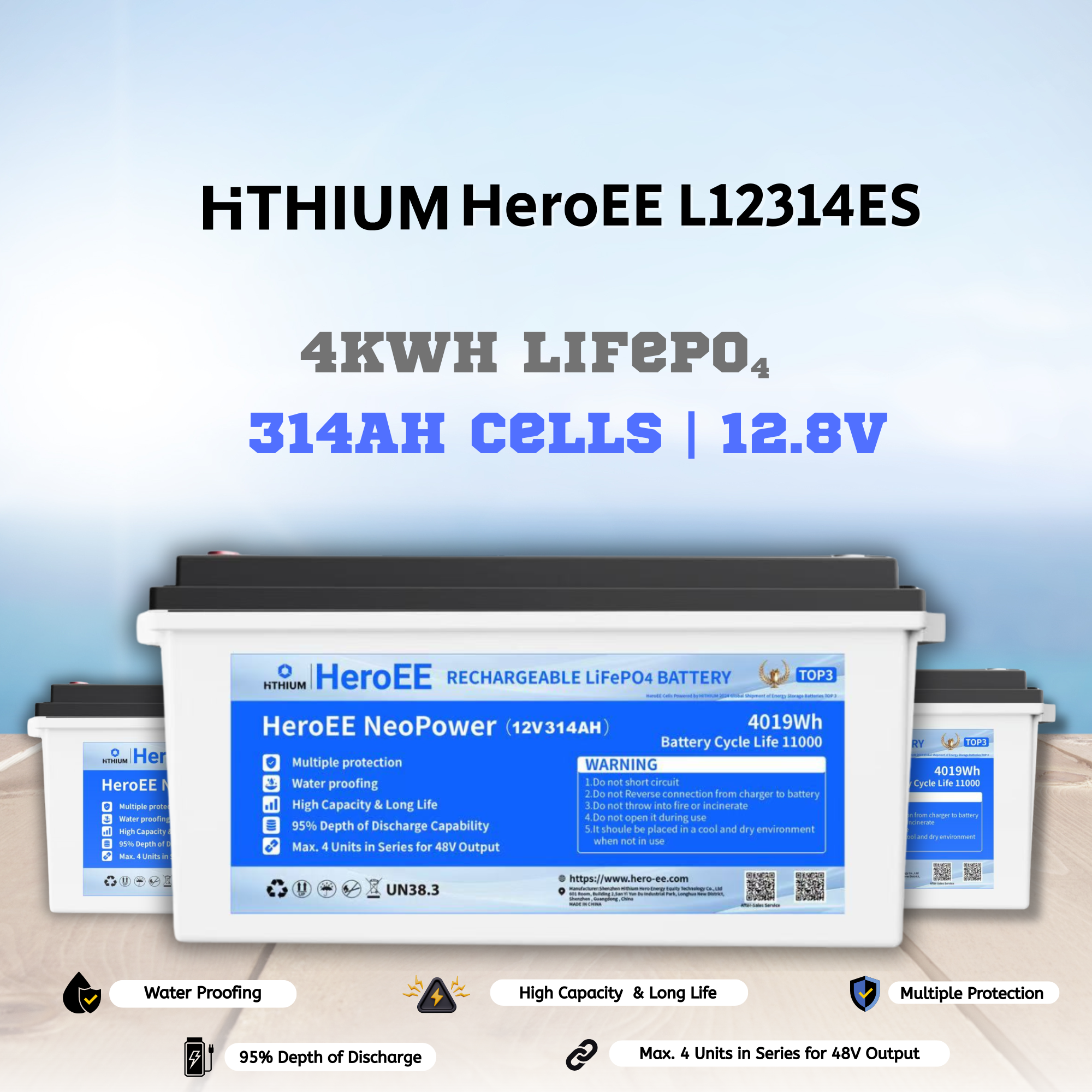 HiTHIUM HeroEE L12314ES – 4kWh LiFePO₄ Energy Storage Battery _ 314Ah Cells _ 12.8V Hithium Bangladesh okay