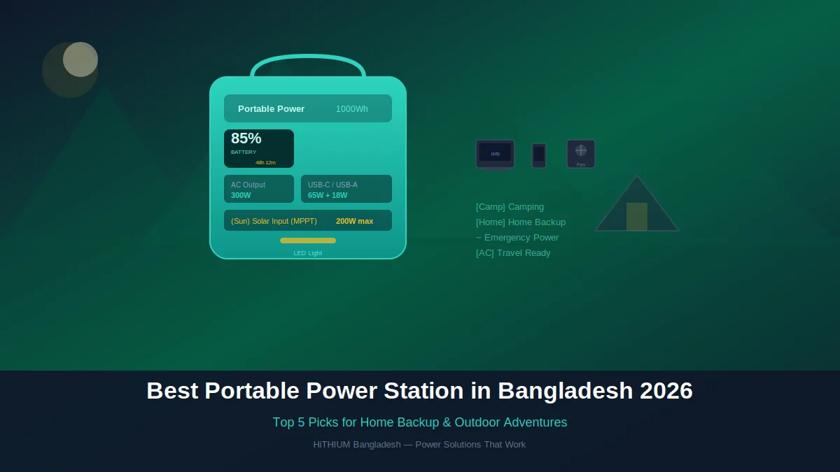 Best Portable Power Station in Bangladesh 2026 — Top 5 picks portable power stations for home backup and outdoor use with solar charging