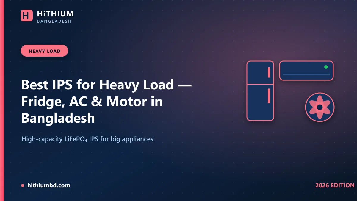 Best IPS for heavy load running fridge, AC and motor in Bangladesh 2026 — HiTHIUM LiFePO4 IPS
