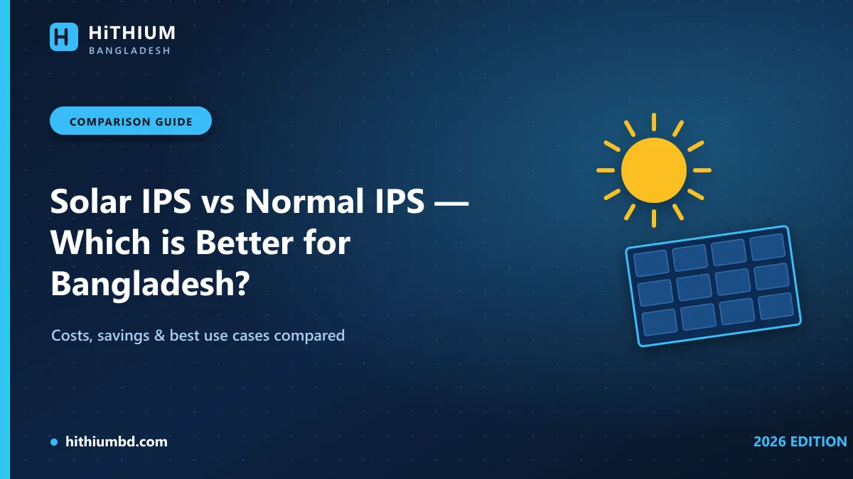 Solar IPS vs normal IPS comparison for Bangladesh 2026 — HiTHIUM lithium IPS guide