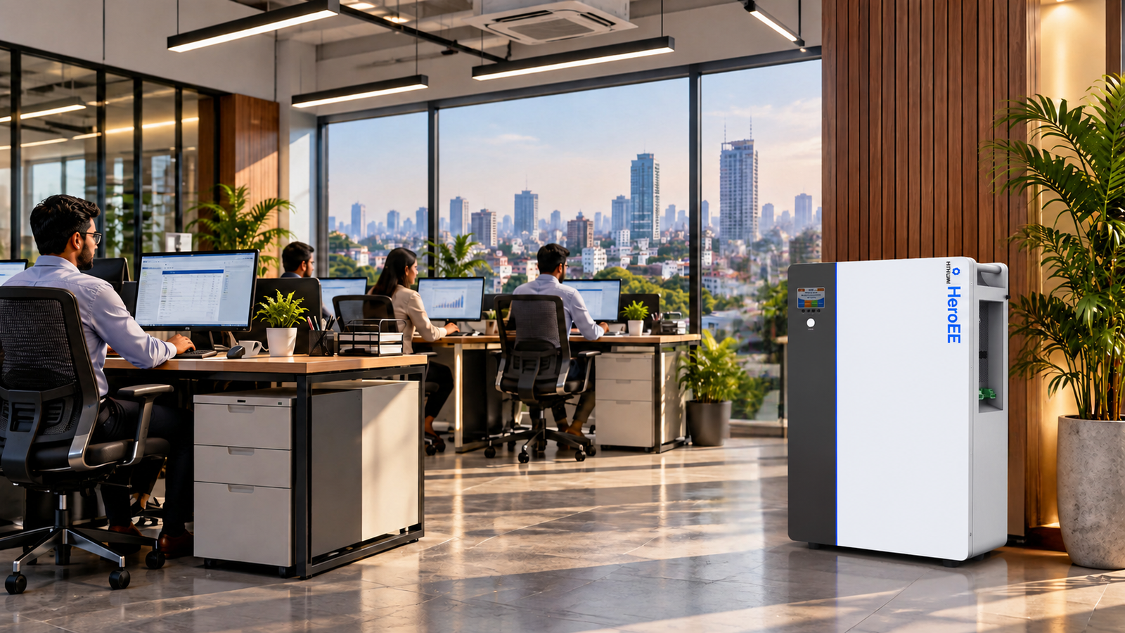 HiTHIUM HeroEE energy storage system providing reliable backup power for a modern office in Dhaka, Bangladesh.