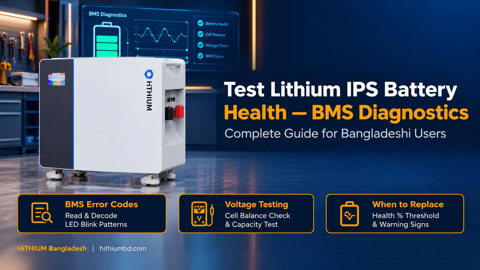 Lithium IPS battery health testing and BMS diagnostics guide