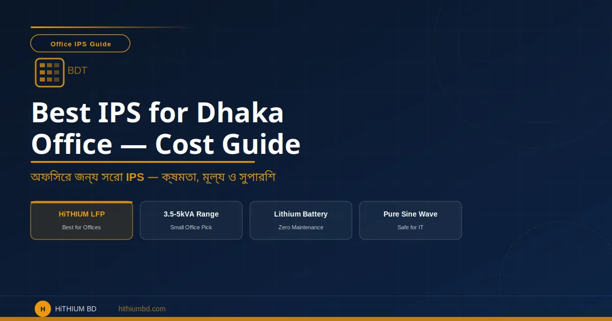 Best IPS for Dhaka office 2026 — capacity guide, cost comparison, lithium vs tubular batteries for Bangladeshi offices HiTHIUM BD