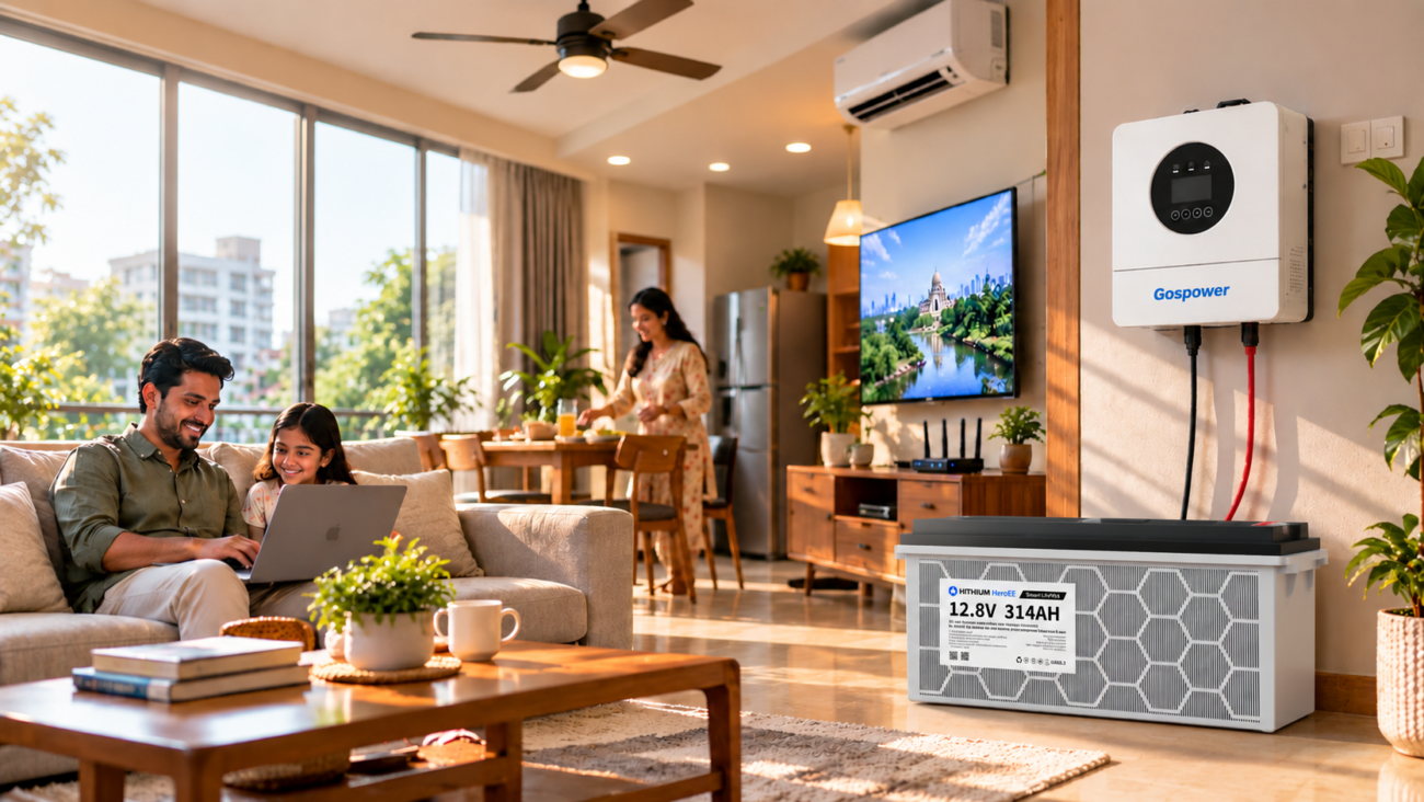 HiTHIUM HeroEE LiFePO4 inverter battery with Gospower inverter for home backup power in Bangladesh