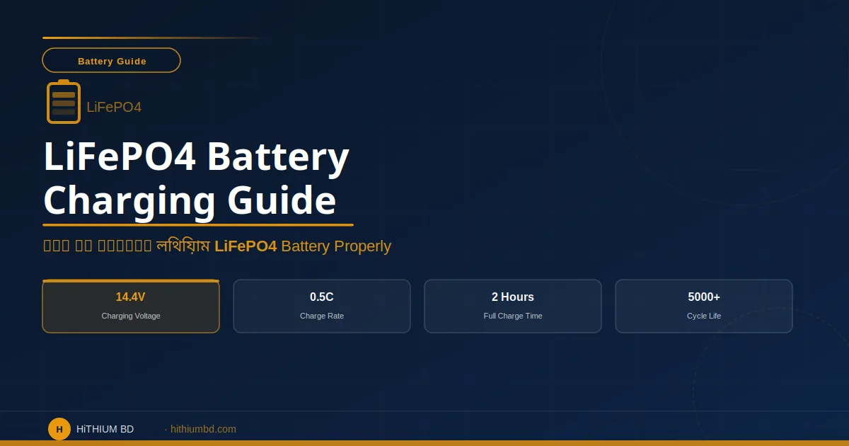 LiFePO4 battery charging guide — how to charge lithium iron phosphate batteries properly in Bangladesh for IPS and solar systems