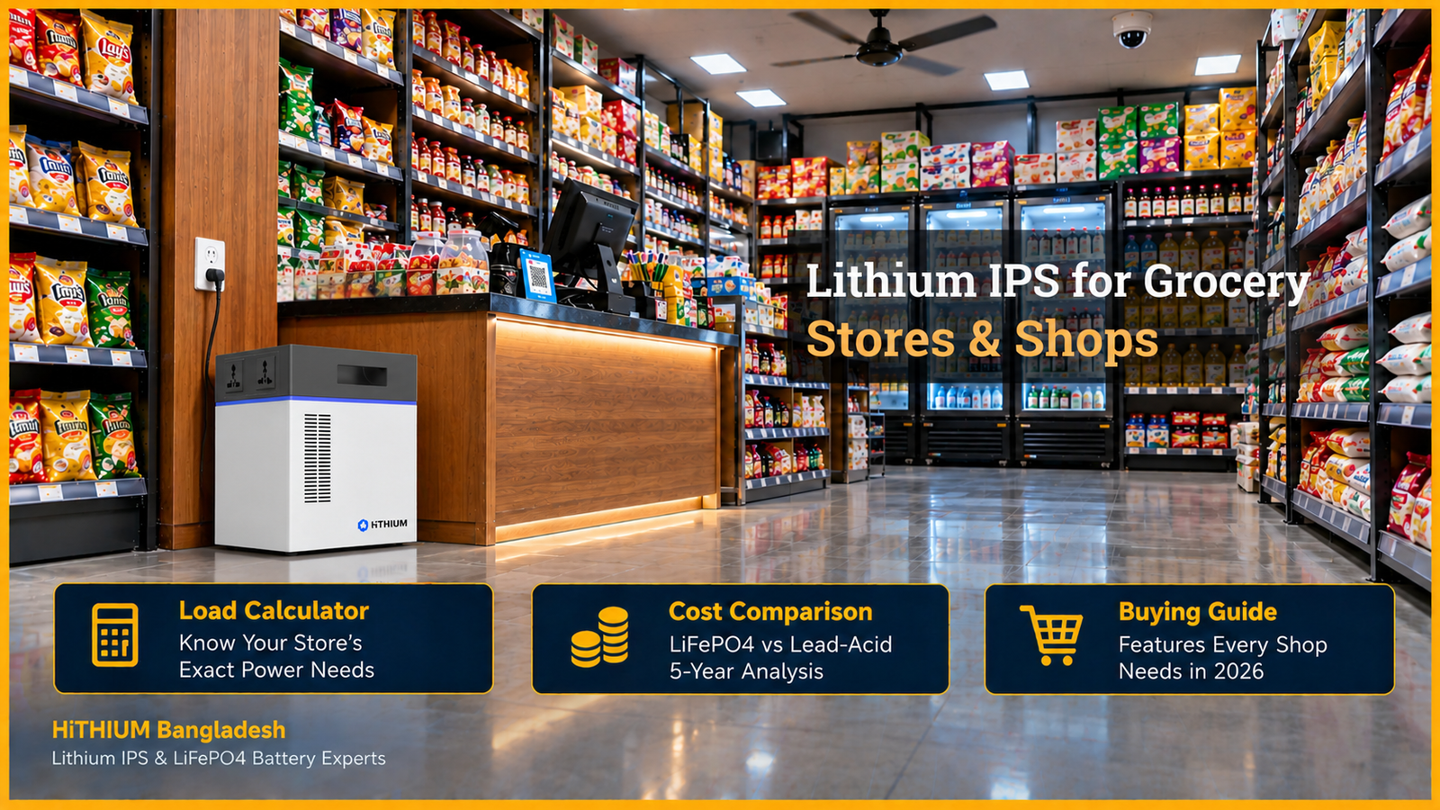 Lithium IPS backup solution for grocery stores and shops in Bangladesh