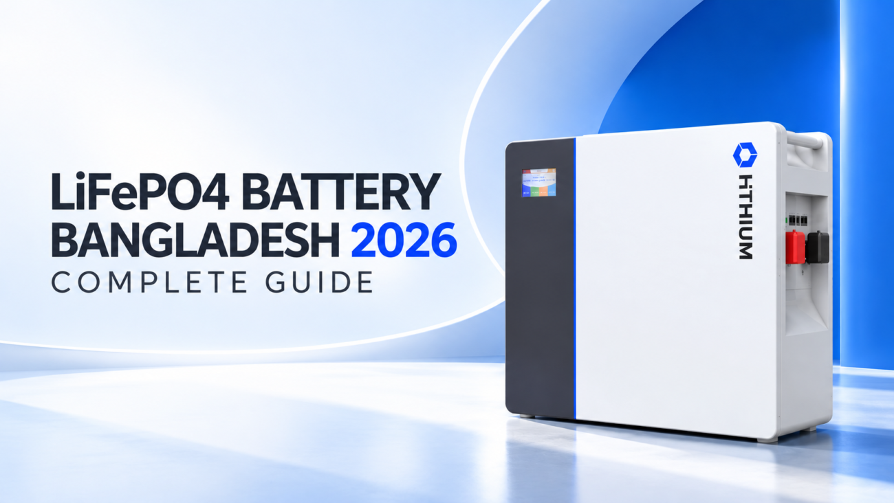 HiTHIUM LiFePO4 lithium battery with premium blue-and-white branding in Bangladesh 2026