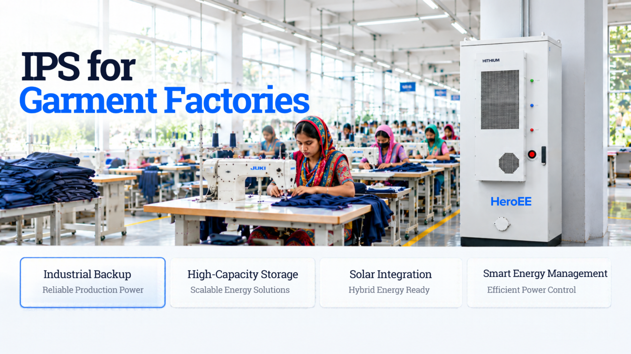 HiTHIUM industrial lithium energy storage solution for garment factory power backup in Bangladesh.