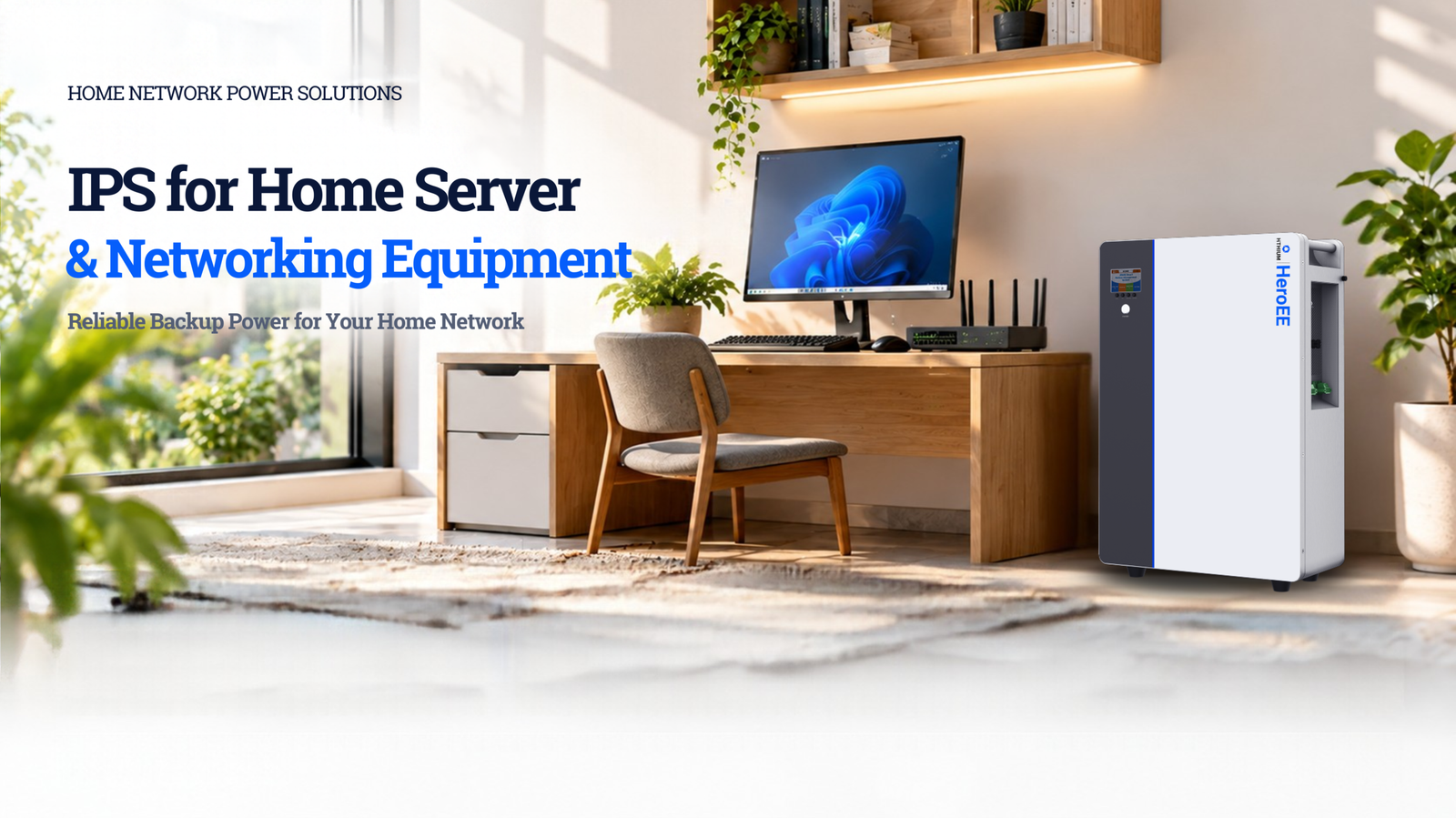 HiTHIUM HeroEE lithium IPS providing backup power for home networking equipment in Bangladesh.