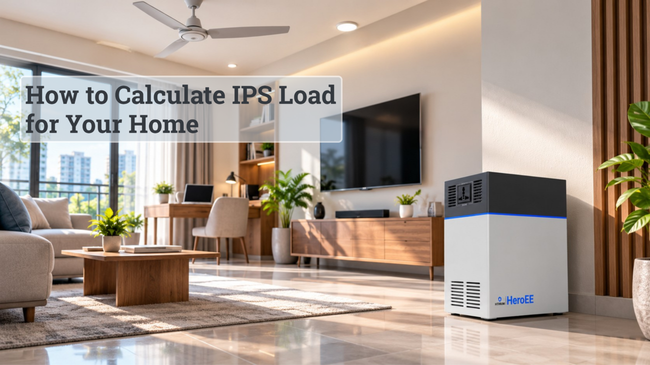 HiTHIUM HeroEE lithium IPS with household appliance wattage calculation.