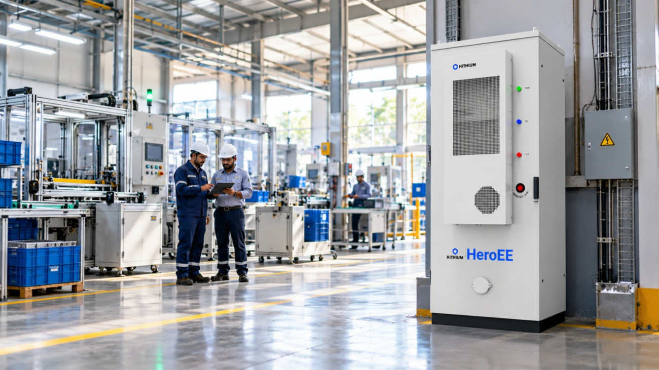 HiTHIUM HeroEE industrial energy storage system in a modern manufacturing facility in Bangladesh