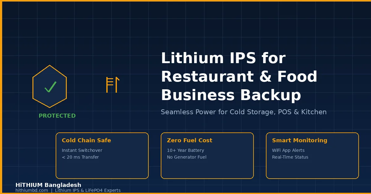 Lithium IPS backup power system for restaurant and food business in Bangladesh