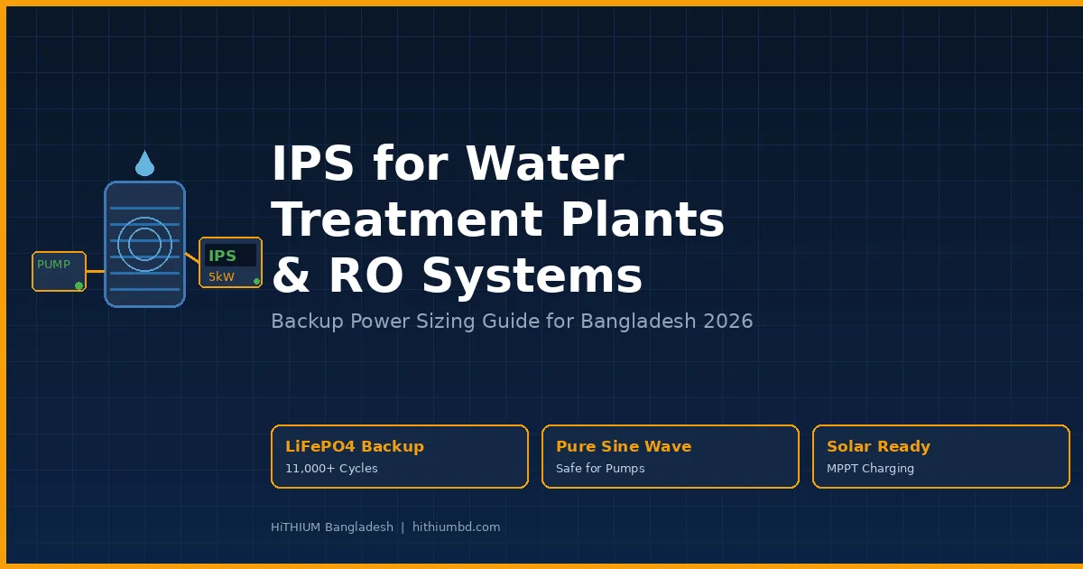 IPS for water treatment plant and RO system in Bangladesh with LiFePO4 lithium backup